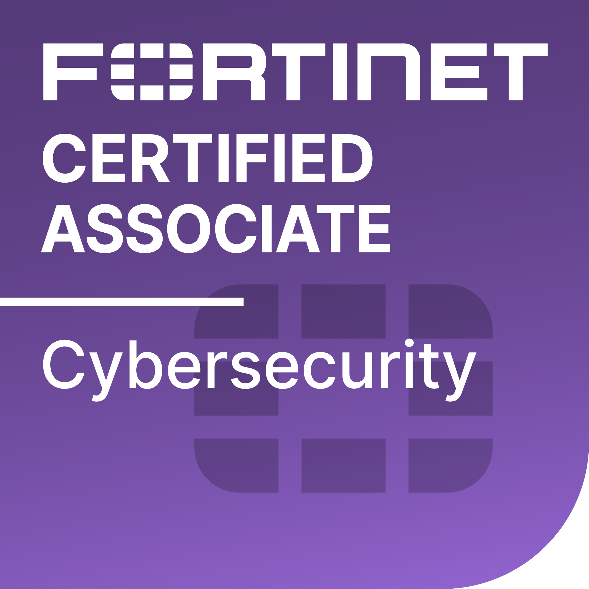 Selo Fortinet Certified Associate Cybersecurity